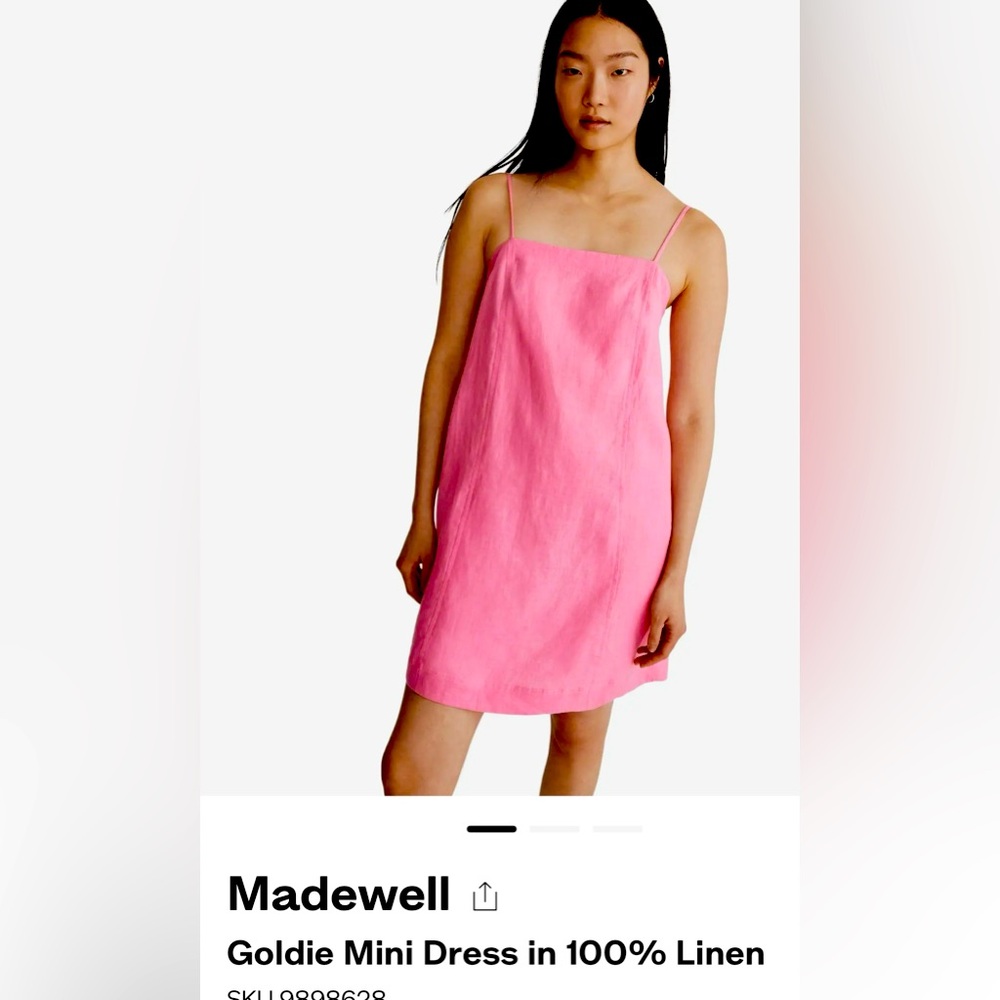 Maxwell pink linen short dress with pockets. Size 12